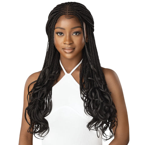 Outre Glueless Pre-Braided 4X4 HD Lace Front Wig - MIDDLE PART FRENCH CURL BOX BRAIDS 26" Outre Glueless Pre-Braided 4X4 HD Lace Front Wig - MIDDLE PART FRENCH CURL BOX BRAIDS 26"