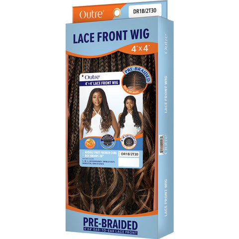 Outre Glueless Pre-Braided 4X4 HD Lace Front Wig - MIDDLE PART FRENCH CURL BOX BRAIDS 26" Outre Glueless Pre-Braided 4X4 HD Lace Front Wig - MIDDLE PART FRENCH CURL BOX BRAIDS 26"