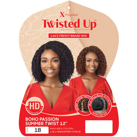 Outre X Pression Twisted Up Glueless HD Lace Front Braid Wig - BOHO PASSION SUMMER TWIST 12 Outre X Pression Twisted Up Glueless HD Lace Front Braid Wig - BOHO PASSION SUMMER TWIST 12