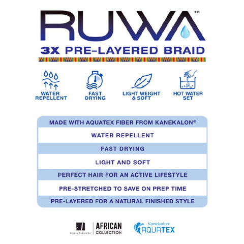 Sensationnel Ruwa - 3X PRE-STRETCHED BRAID 24" Sensationnel Ruwa - 3X PRE-STRETCHED BRAID 24"