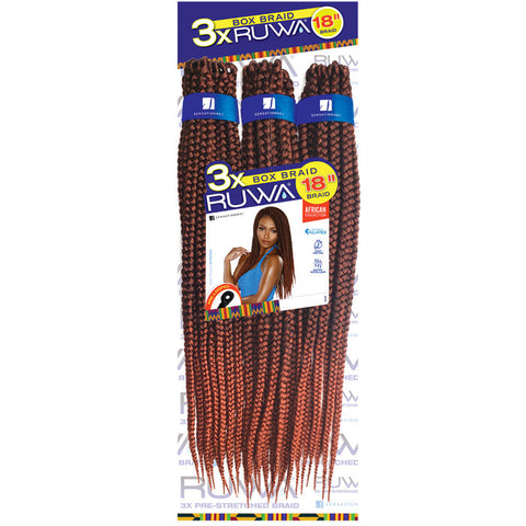 Sensationnel Ruwa Crochet Pre-Looped Braids - 3X Box Braid (14"/18") Sensationnel Ruwa Crochet Pre-Looped Braids - 3X Box Braid (14"/18")