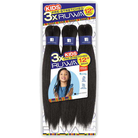 Sensationnel Ruwa 3X Pre-Stretched Kids Braid 12 Sensationnel Ruwa 3X Pre-Stretched Kids Braid 12