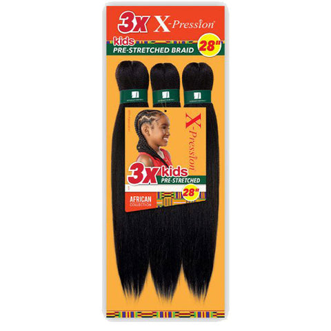 Sensationnel X Pression Braids - 3X KIDS PRE-STRETCHED 28" Sensationnel X Pression Braids - 3X KIDS PRE-STRETCHED 28"