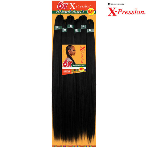Sensationnel X-Pression African Collection Braid - 6X PRE-STRETCHED BRAID 58" Sensationnel X-Pression African Collection Braid - 6X PRE-STRETCHED BRAID 58"