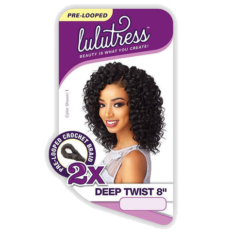 Sensationnel Lulutress Pre-Looped Crochet Braid - 2X DEEP TWIST 8" Sensationnel Lulutress Pre-Looped Crochet Braid - 2X DEEP TWIST 8"