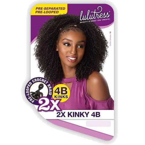 Sensationnel Lulutress Pre-Separated Pre-Looped Crochet Braid - 2X KINKY 4B Sensationnel Lulutress Pre-Separated Pre-Looped Crochet Braid - 2X KINKY 4B