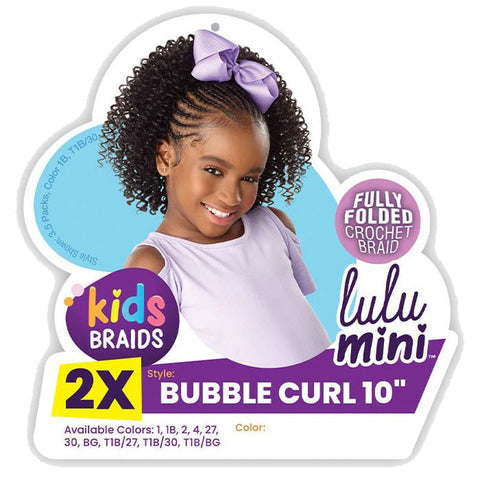 Sensationnel Lulu Mini Kids 2X Crochet Braid - BUBBLE CURL 10" Sensationnel Lulu Mini Kids 2X Crochet Braid - BUBBLE CURL 10"