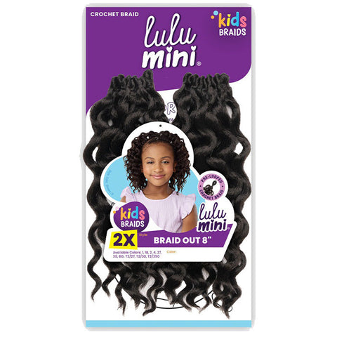 Sensationnel Kids Braids Lulu Mini Pre-looped Crochet Braids - 2X BRAID OUT 8 Sensationnel Kids Braids Lulu Mini Pre-looped Crochet Braids - 2X BRAID OUT 8