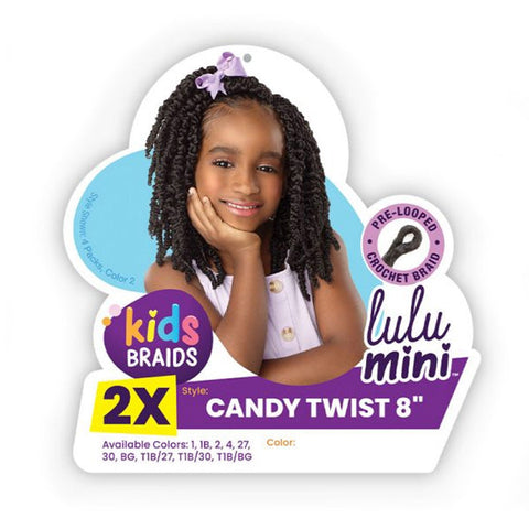 Sensationnel Lulu Mini Kids Pre-Looped Crochet Braid - CANDY TWIST 8" 2X Sensationnel Lulu Mini Kids Pre-Looped Crochet Braid - CANDY TWIST 8" 2X