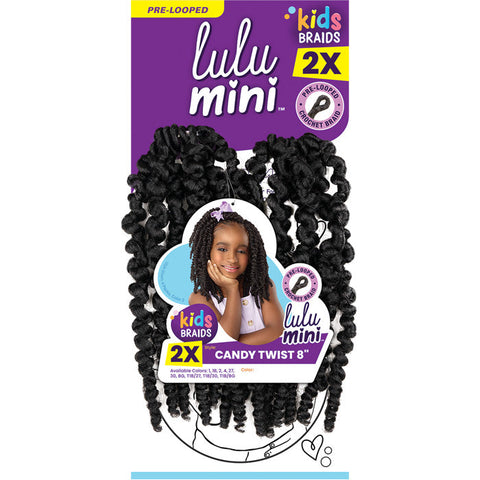 Sensationnel Lulu Mini Kids Pre-Looped Crochet Braid - CANDY TWIST 8" 2X Sensationnel Lulu Mini Kids Pre-Looped Crochet Braid - CANDY TWIST 8" 2X