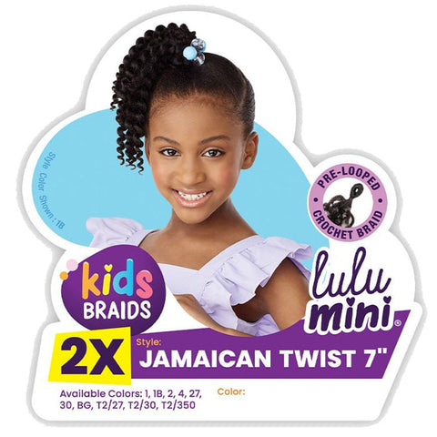 Sensationnel Kids Braids Lulu Mini Pre-looped Crochet Braids - 2X JAMAICAN TWIST 7 Sensationnel Kids Braids Lulu Mini Pre-looped Crochet Braids - 2X JAMAICAN TWIST 7