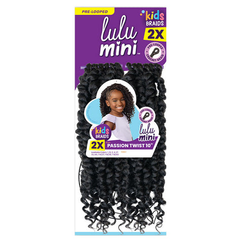 Sensationnel Lulu Mini Kids Pre-Looped Crochet Braid - PASSION TWIST 10" 2X Sensationnel Lulu Mini Kids Pre-Looped Crochet Braid - PASSION TWIST 10" 2X