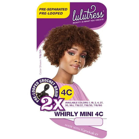 Sensationnel Lulutress Pre-Separated Pre-Looped Crochet Braid - 2X WHIRLY MINI 4C Sensationnel Lulutress Pre-Separated Pre-Looped Crochet Braid - 2X WHIRLY MINI 4C