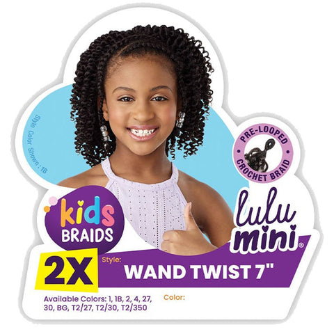Sensationnel Kids Braids Lulu Mini Pre-looped Crochet Braids - 2X WAND TWIST 7 Sensationnel Kids Braids Lulu Mini Pre-looped Crochet Braids - 2X WAND TWIST 7