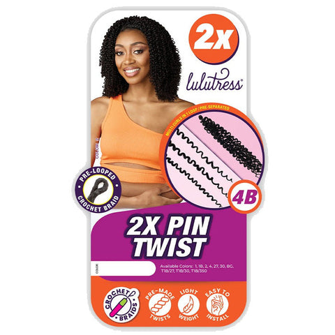 Sensationnel Lulutress 2x Pre-Looped Crochet Braids - 2X PIN TWIST 4B Sensationnel Lulutress 2x Pre-Looped Crochet Braids - 2X PIN TWIST 4B