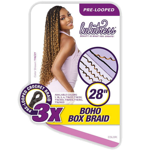 Sensationnel Lulutress 3X Pre-Looped Crochet Braids - BOHO BOX BRAID 28" Sensationnel Lulutress 3X Pre-Looped Crochet Braids - BOHO BOX BRAID 28"
