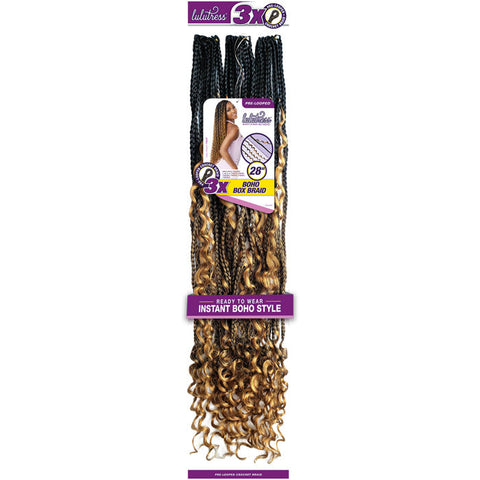 Sensationnel Lulutress 3X Pre-Looped Crochet Braids - BOHO BOX BRAID 28" Sensationnel Lulutress 3X Pre-Looped Crochet Braids - BOHO BOX BRAID 28"