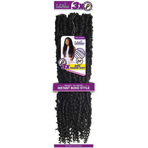 Sensationnel Lulutress Pre-Looped Crochet Braid - 3X BOHO PASSION TWIST 24" Sensationnel Lulutress Pre-Looped Crochet Braid - 3X BOHO PASSION TWIST 24"