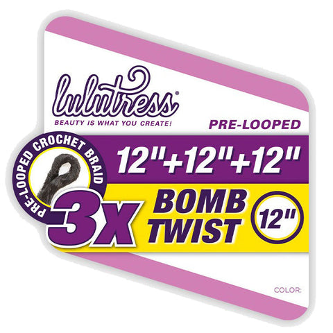 Sensationnel Lulutress Pre-Looped Crochet Braid - 3X BOMB TWIST 12" Sensationnel Lulutress Pre-Looped Crochet Braid - 3X BOMB TWIST 12"