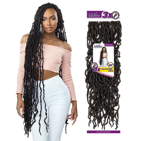 Sensationnel Lulutress Pre-Looped Crochet Braid - 3X DISTRESSED LOCS 40" Sensationnel Lulutress Pre-Looped Crochet Braid - 3X DISTRESSED LOCS 40"