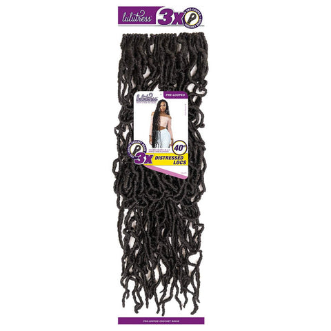 Sensationnel Lulutress Pre-Looped Crochet Braid - 3X DISTRESSED LOCS 40" Sensationnel Lulutress Pre-Looped Crochet Braid - 3X DISTRESSED LOCS 40"