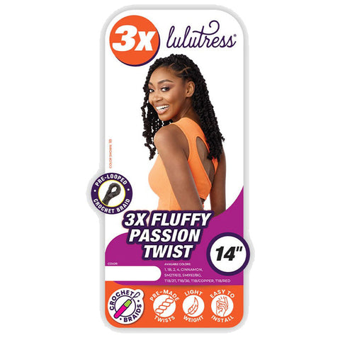 Sensationnel Lulutress Pre-Looped Crochet Braid - 3X FLUFFY PASSION TWIST 14 Sensationnel Lulutress Pre-Looped Crochet Braid - 3X FLUFFY PASSION TWIST 14