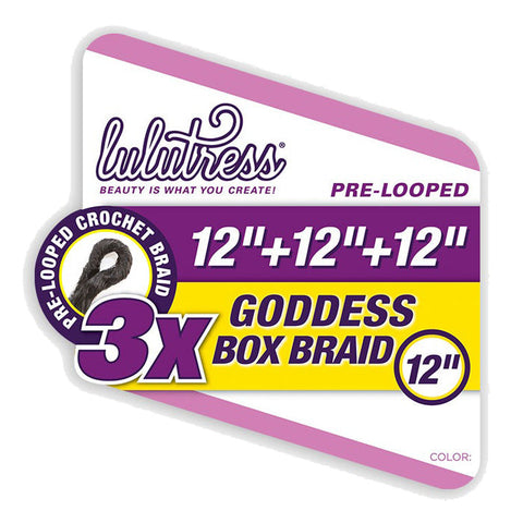 Sensationnel Lulutress Pre-Looped Crochet Braid - 3X GODDESS BOX BRAID 12"/18" Sensationnel Lulutress Pre-Looped Crochet Braid - 3X GODDESS BOX BRAID 12"/18"