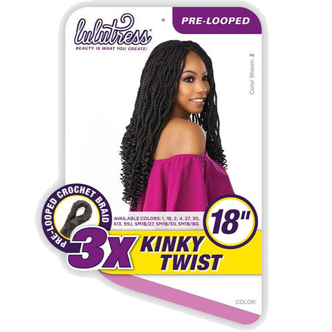 Sensationnel Lulutress Pre-Looped Crochet Braid - 3X KINKY TWIST 12/18" Sensationnel Lulutress Pre-Looped Crochet Braid - 3X KINKY TWIST 12/18"