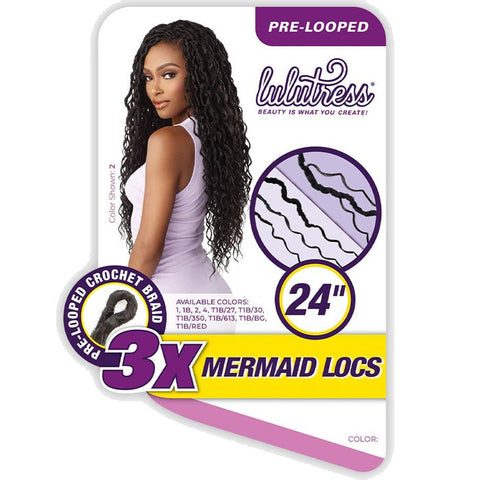 Sensationnel Lulutress Pre-Looped Crochet Braid - 3X MERMAID LOCS 24" Sensationnel Lulutress Pre-Looped Crochet Braid - 3X MERMAID LOCS 24"