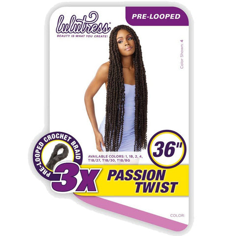 Sensationnel Lulutress Pre-Looped Crochet Braid - 3X PASSION TWIST 36" Sensationnel Lulutress Pre-Looped Crochet Braid - 3X PASSION TWIST 36"