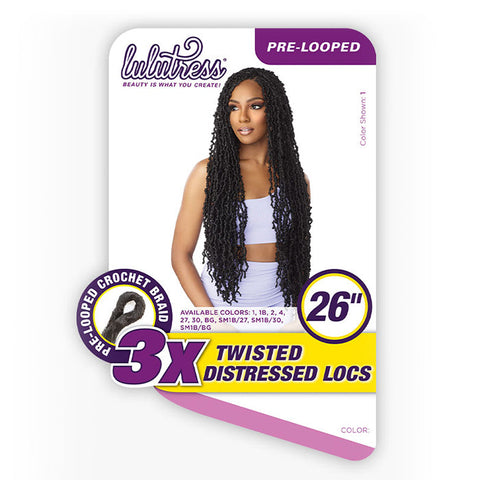 Sensationnel Lulutress 3X Pre-Looped Crochet Braid - TWISTED DISTRESSED LOCS 26" Sensationnel Lulutress 3X Pre-Looped Crochet Braid - TWISTED DISTRESSED LOCS 26"