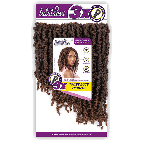 Sensationnel Lulutress Pre-Looped Crochet Braid - 3X TWIST LOCS 8/10/12" Sensationnel Lulutress Pre-Looped Crochet Braid - 3X TWIST LOCS 8/10/12"