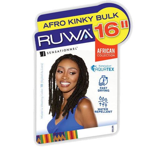 Sensationnel Ruwa African Collection Fiber From Kanekalon Braiding Hair - AFRO KINKY BULK 16" Sensationnel Ruwa African Collection Fiber From Kanekalon Braiding Hair - AFRO KINKY BULK 16"