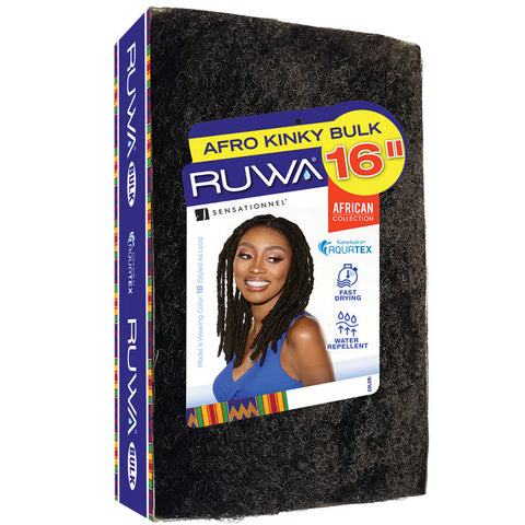 Sensationnel Ruwa African Collection Fiber From Kanekalon Braiding Hair - AFRO KINKY BULK 16" Sensationnel Ruwa African Collection Fiber From Kanekalon Braiding Hair - AFRO KINKY BULK 16"