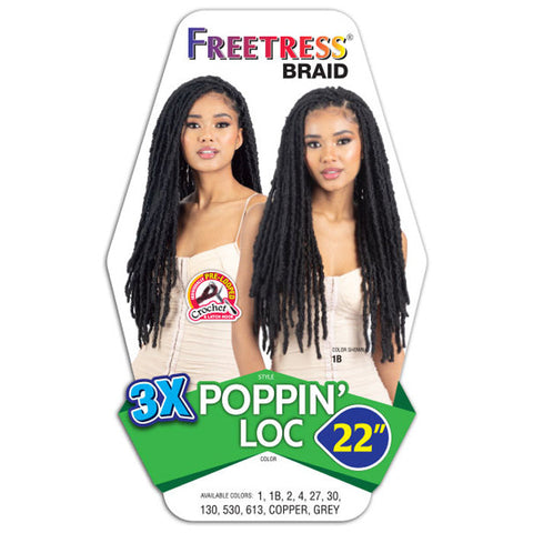 Freetress Pre-Looped Crochet Braids - 3X POPPIN LOC 22" Freetress Pre-Looped Crochet Braids - 3X POPPIN LOC 22"