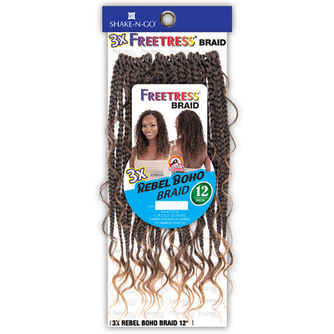Freetress Crochet Pre-Looped Braid - 3X REBEL BOHO BRAID 12" Freetress Crochet Pre-Looped Braid - 3X REBEL BOHO BRAID 12"