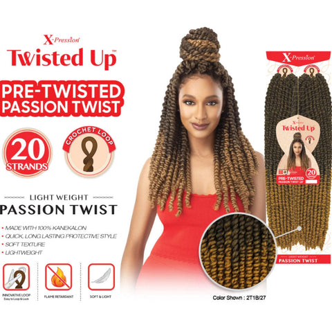 Outre Synthetic X-Pression Twisted Up Crochet Braid - PRE TWISTED PASSION TWIST18" Outre Synthetic X-Pression Twisted Up Crochet Braid - PRE TWISTED PASSION TWIST18"