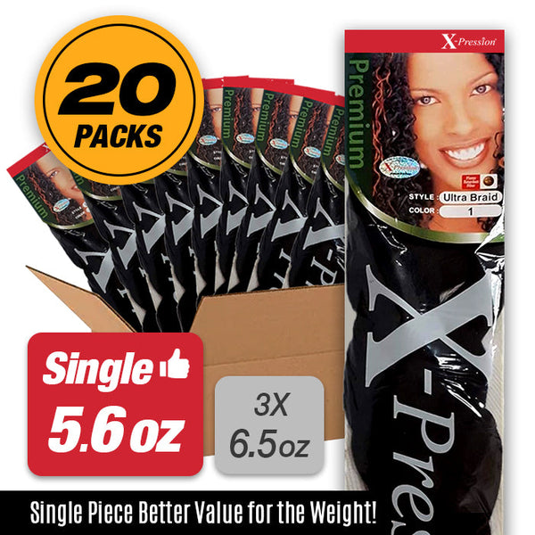 X-Pression Braid Artificial Hair Integrations. 4 packages X-pression Xpression Expression 100% Kanekalon 4X Braiding  main image 4