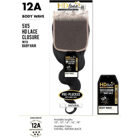 Sensationnel 12A 100% Virgin Human Hair 5X5 HD Lace Closure - BODY WAVE 16