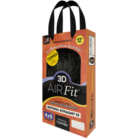 Bobbi Boss 3D Air Fit Volumizing Topper 4x5 Hand-Tied Lace Hair Pieces - NATURAL STRAIGHT 12"