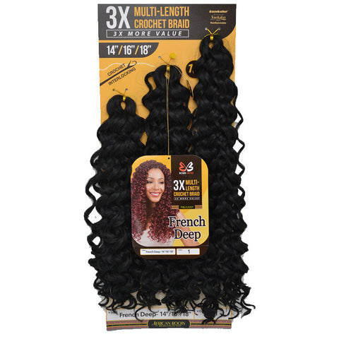 Bobbi Boss 3X Multi-Length Crochet Braid FRENCH DEEP 14/16/18 Inch