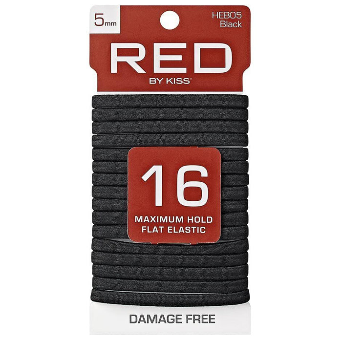 Red by Kiss Maximum Hold Flat Elastic 5mm 16ct - BLACK