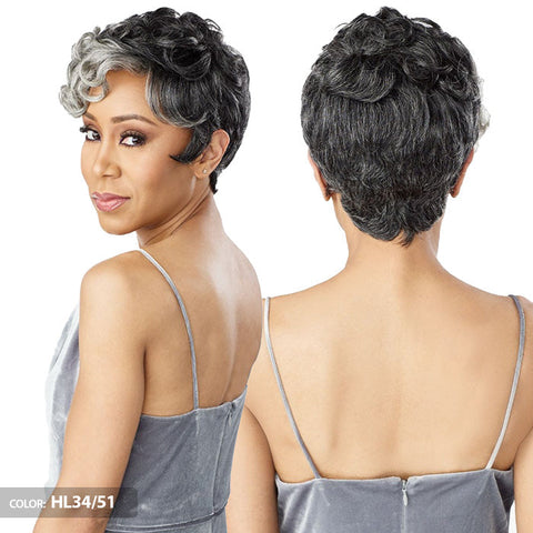 Sensationnel Empire Wig Salt & Pepper 100% Human Hair Full Wig - FLORA