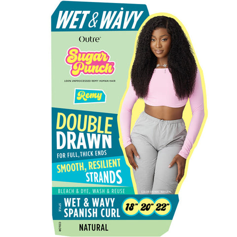Outre Sugar Punch Wet & Wavy 100% Unprocessed Remy Human Hair Weaves - WET & WAVY SPANISH CURL