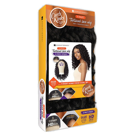 Sensationnel Curls Kinks Textured Glueless HD Lace Front Wig - Y-PART KINKY ROD CURL 18" - Kinky Edges