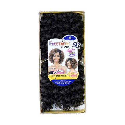Freetress Braid 2X Wand Curl Short Braid Crochet SOFT BABY CURL(S) - 40 PCS
