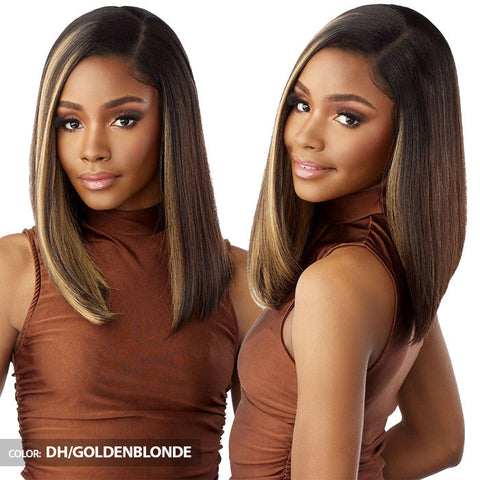 Sensationnel What Lace Human Hair Blend Glueless 13X6 HD Lace Front Wig - SHIYANA 14"