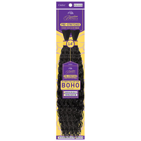 Outre Purple Pack Brazilian Bundle 100% Human Hair Blend Pre-Stretched Braid - DOMINICAN CURL BULK 10/14/18/24"