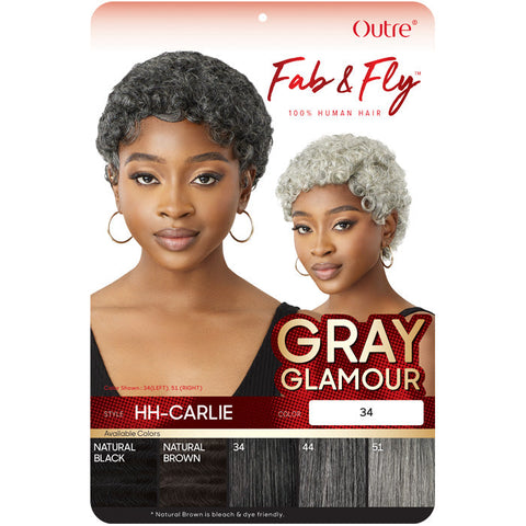 Outre Fab & Fly Gray Glamour 100% Human Hair Full Wig - HH-CARLIE