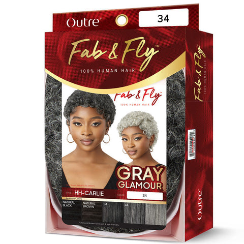 Outre Fab & Fly Gray Glamour 100% Human Hair Full Wig - HH-CARLIE